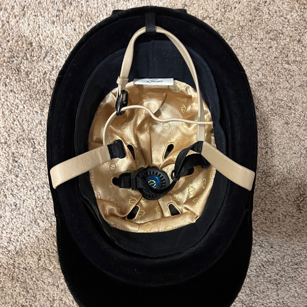 Troxel Size 7 Grand Prix Classic Black Velvet Equestrian Riding Helmet